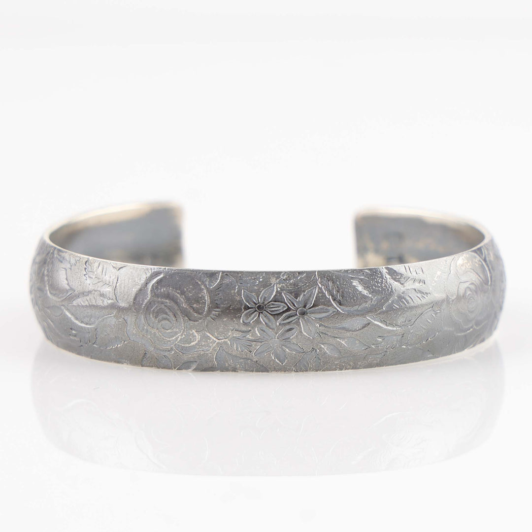 Silver Floral Cuff