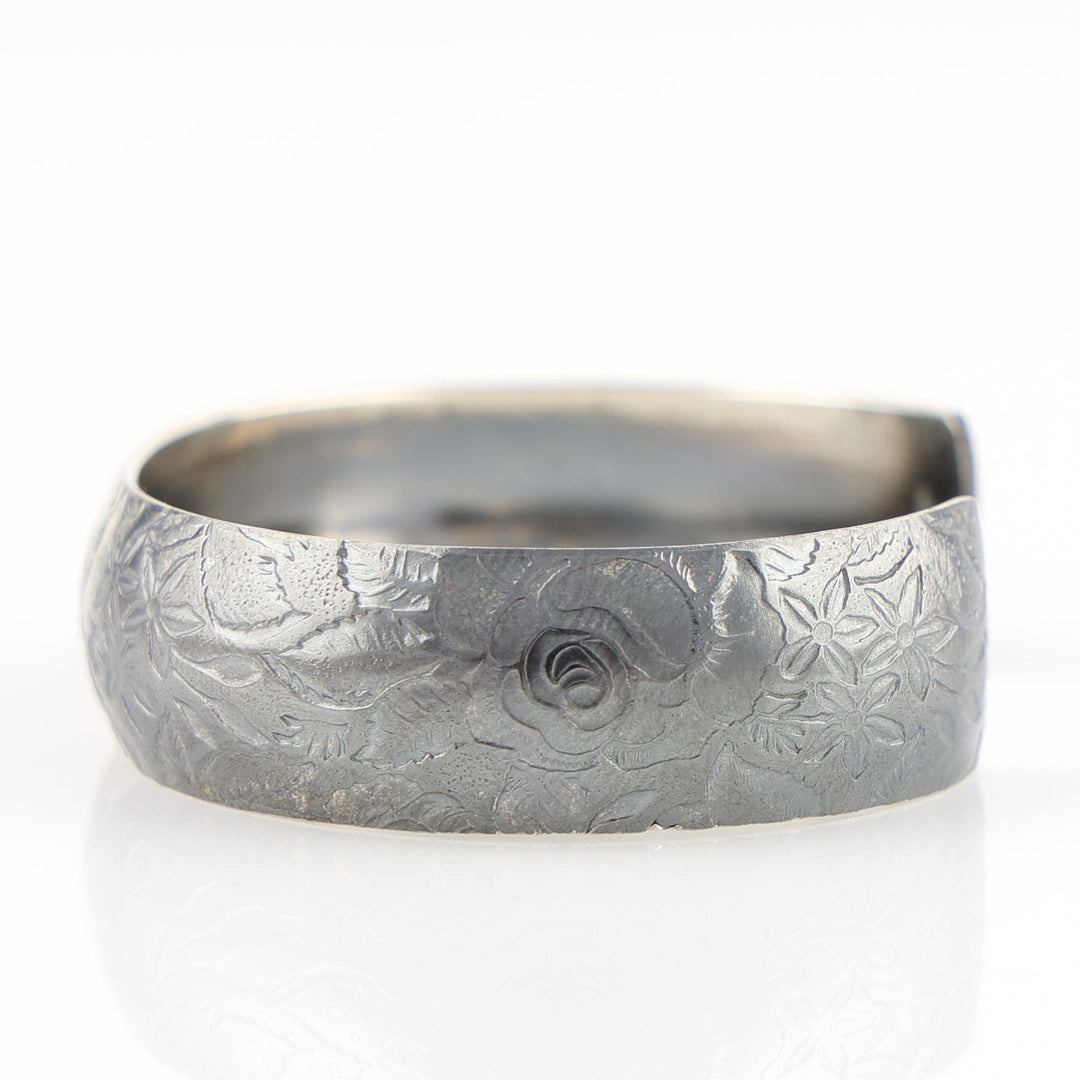 Silver Floral Cuff