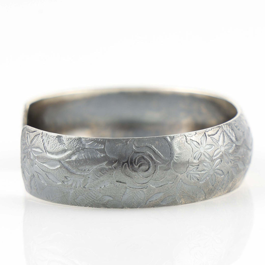 Silver Floral Cuff