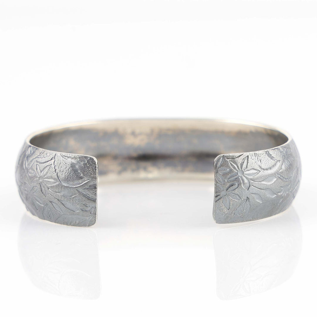 Silver Floral Cuff