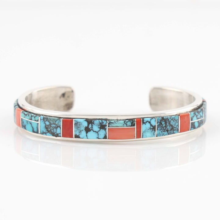 Turquoise and Coral Cuff