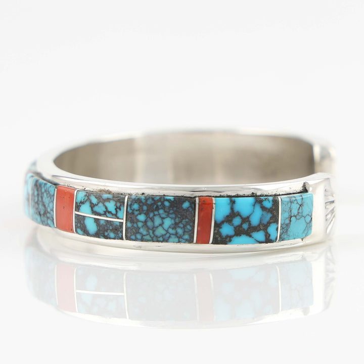 Turquoise and Coral Cuff