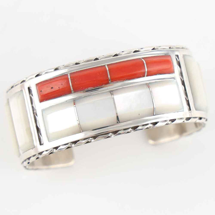 1970s Coral and Mother of Pearl Cuff