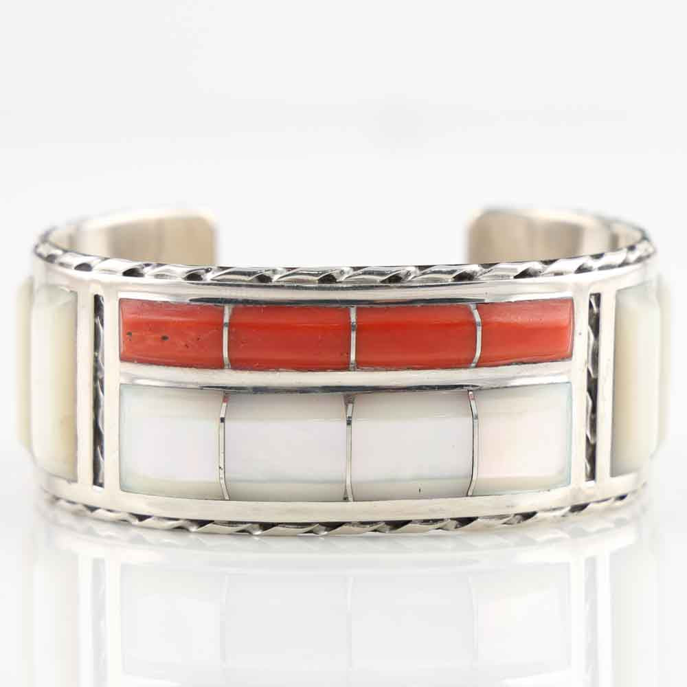 1970s Coral and Mother of Pearl Cuff