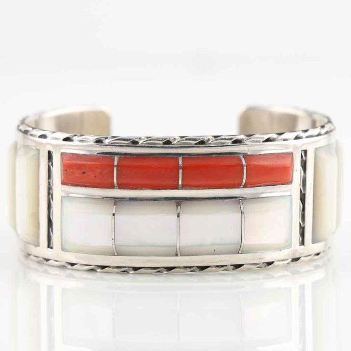 1970s Coral and Mother of Pearl Cuff