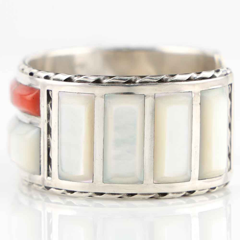 1970s Coral and Mother of Pearl Cuff
