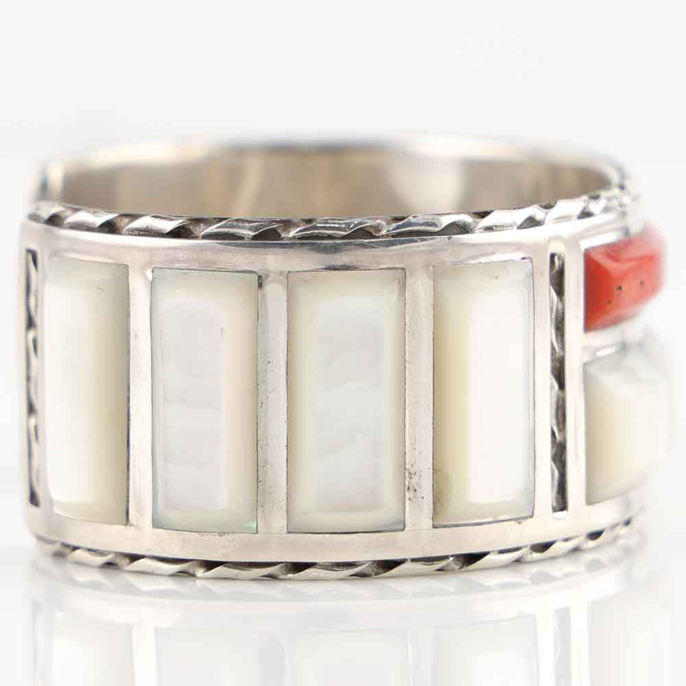 1970s Coral and Mother of Pearl Cuff