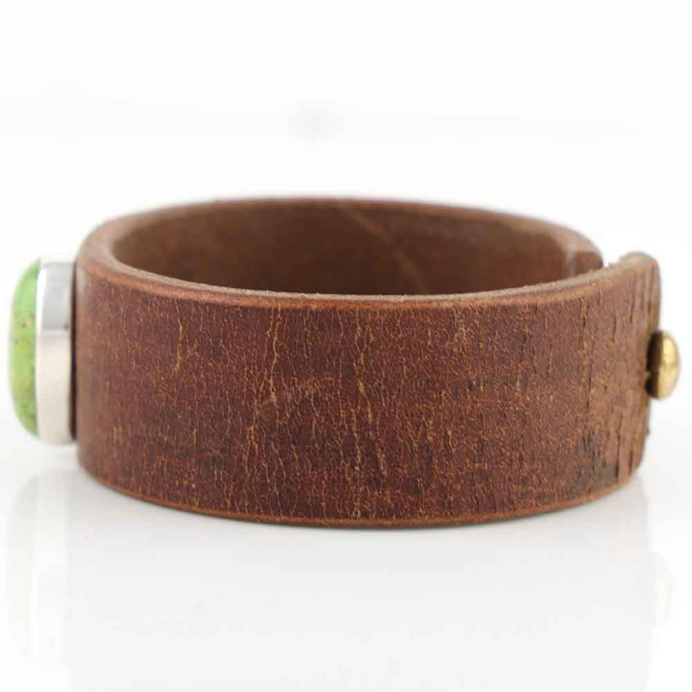 Gaspeite Leather Bracelet