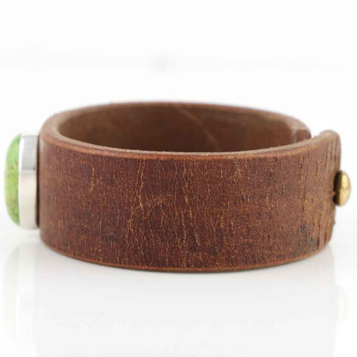 Gaspeite Leather Bracelet