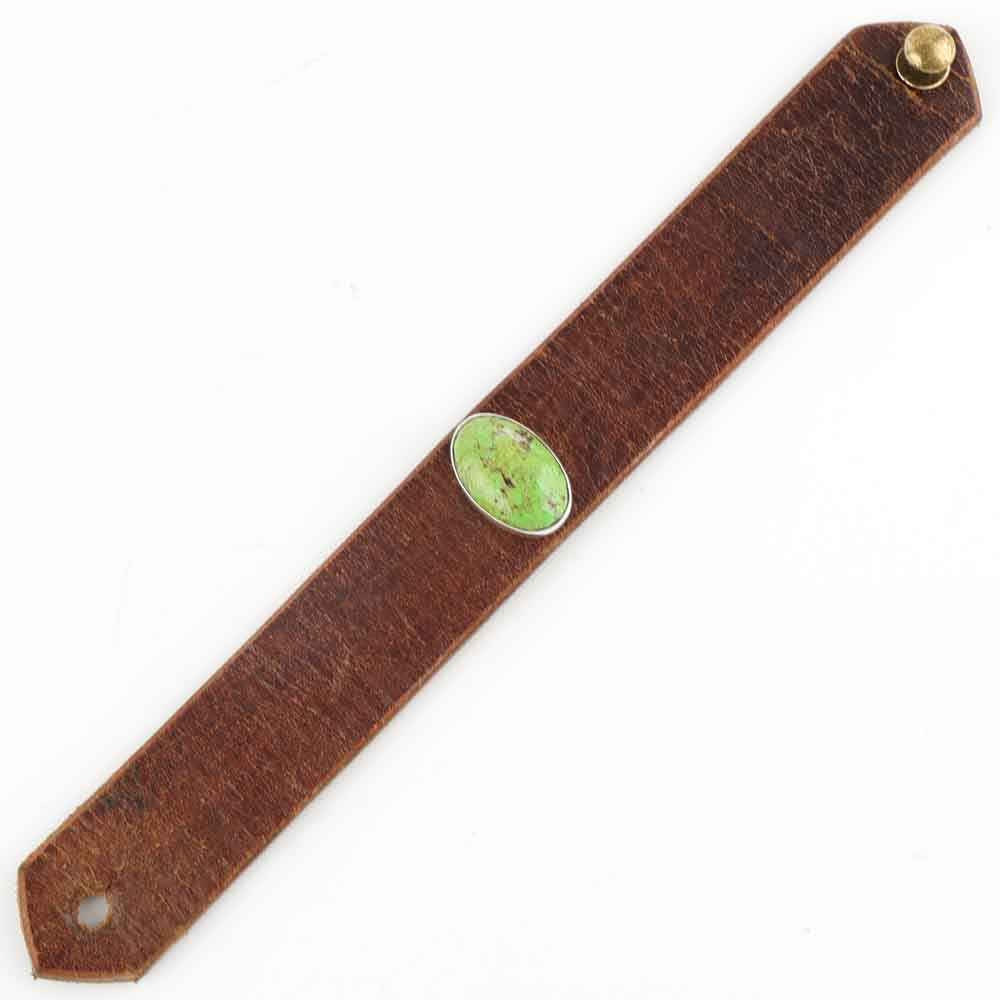 Gaspeite Leather Bracelet