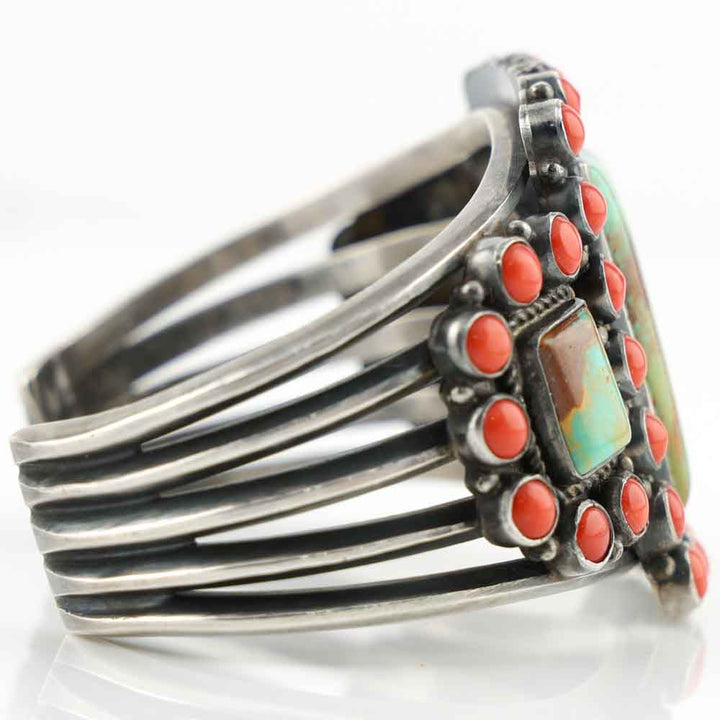 Royston Turquoise and Coral Cuff