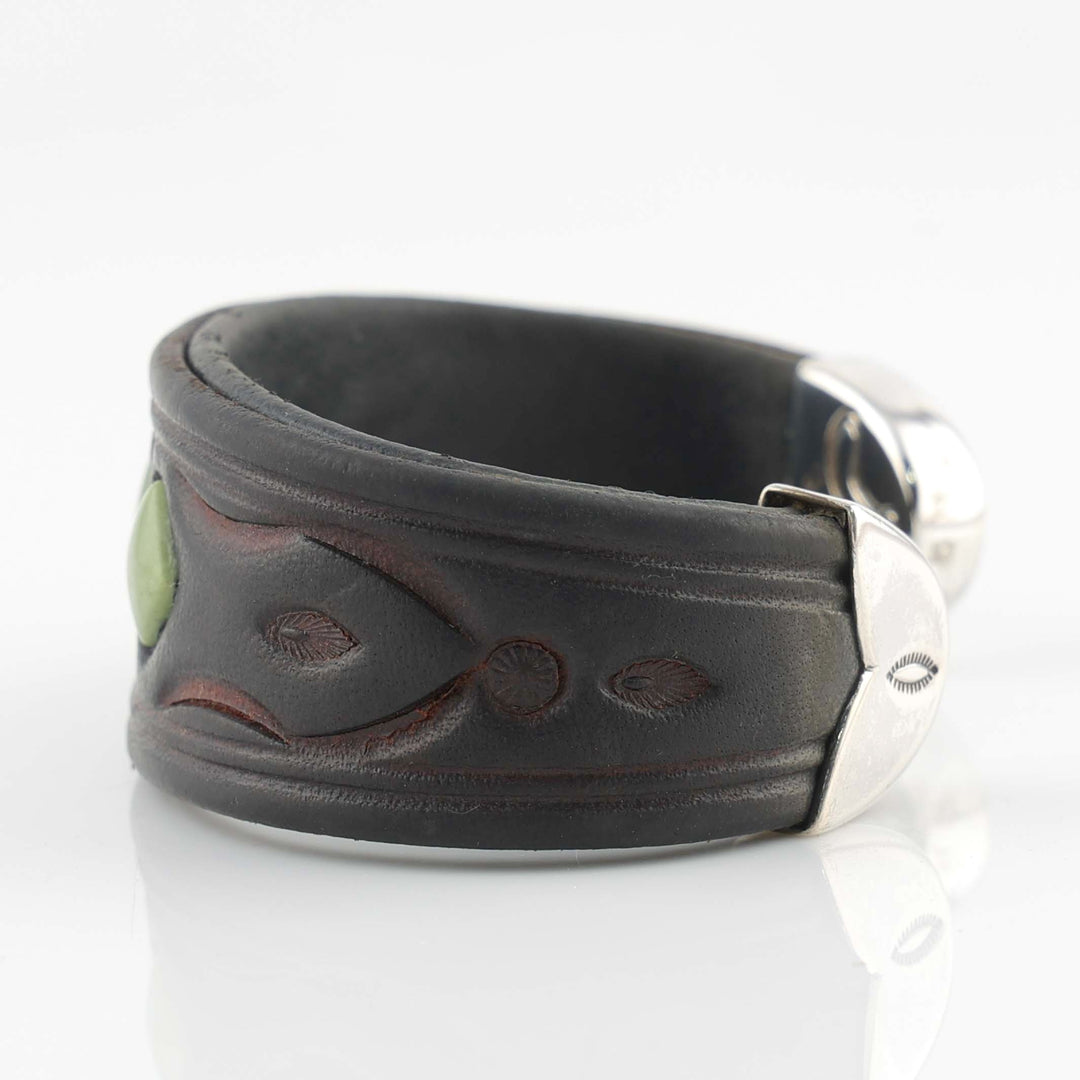 Turquoise and Leather Cuff