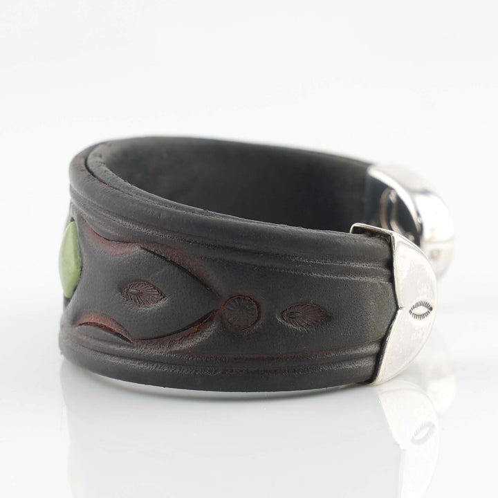 Turquoise and Leather Cuff