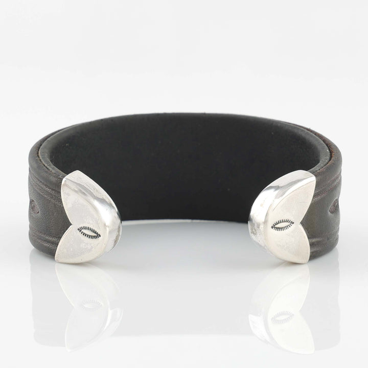 Turquoise and Leather Cuff