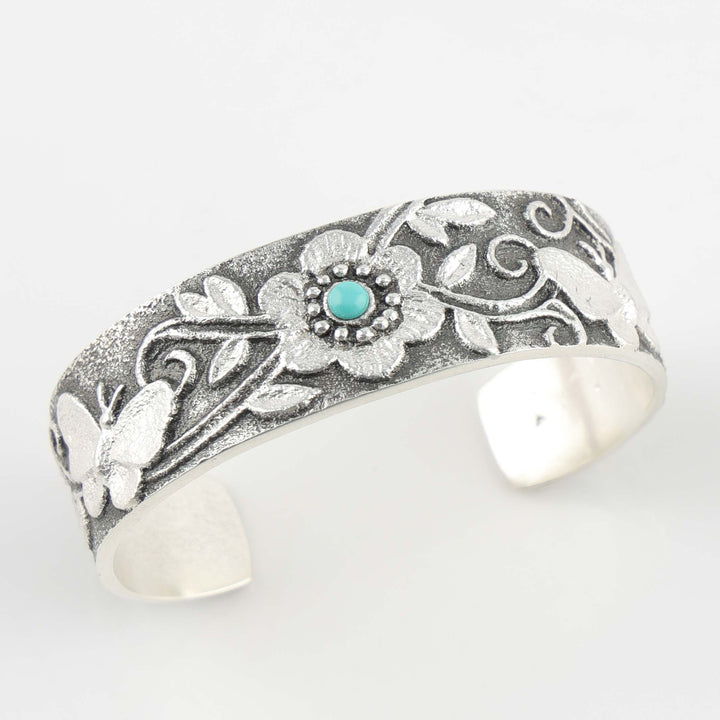 Turquoise Floral Cuff