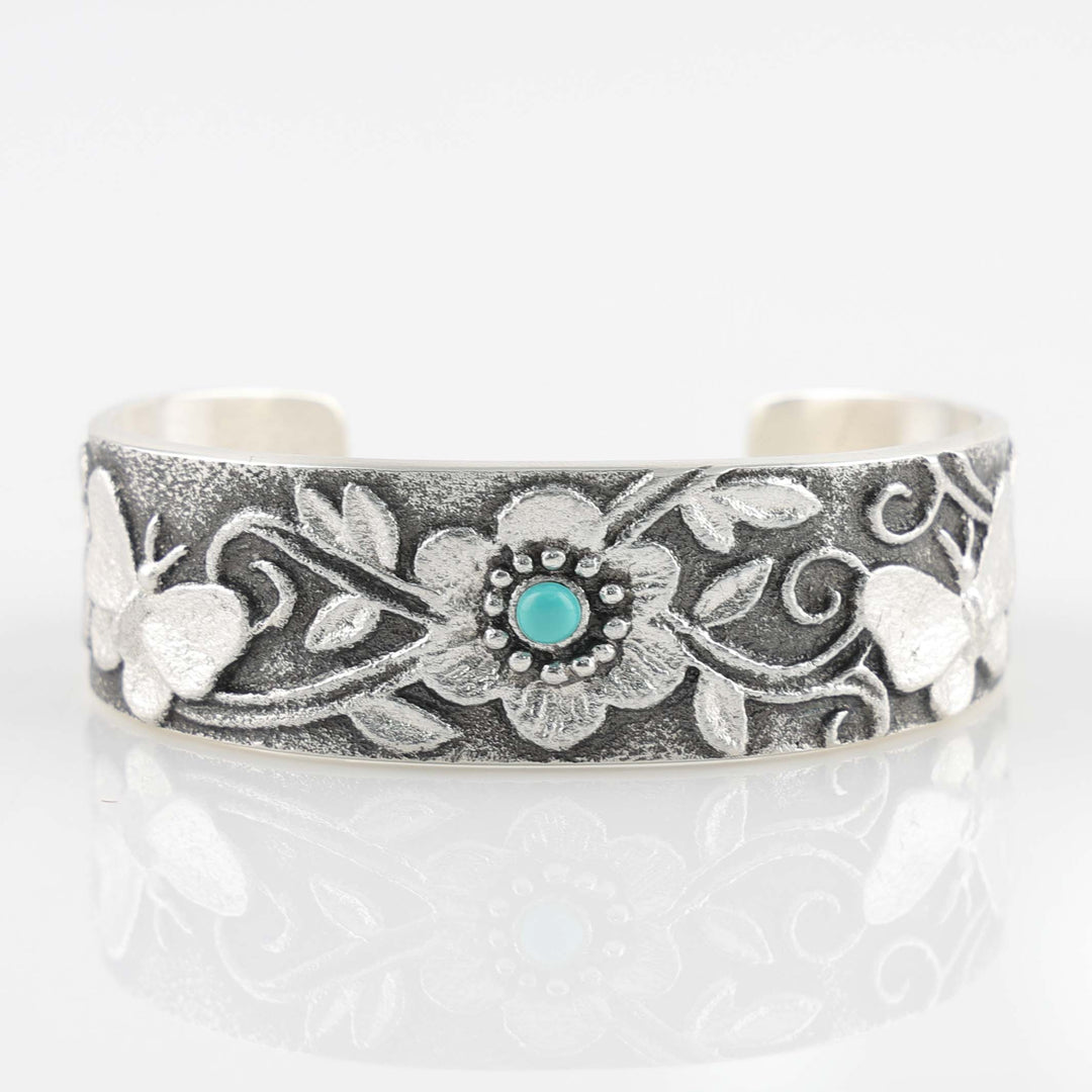 Turquoise Floral Cuff