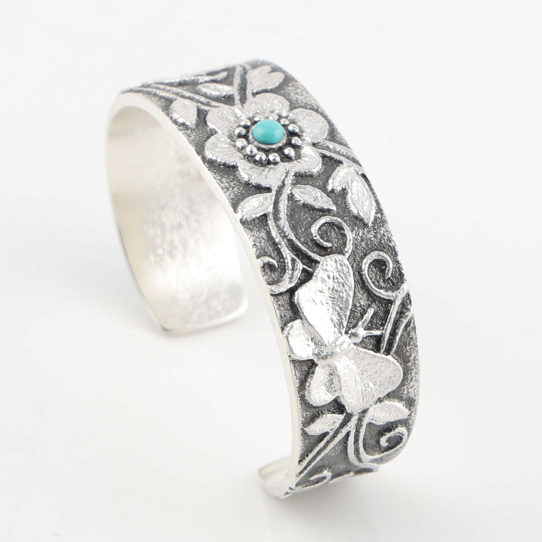 Turquoise Floral Cuff
