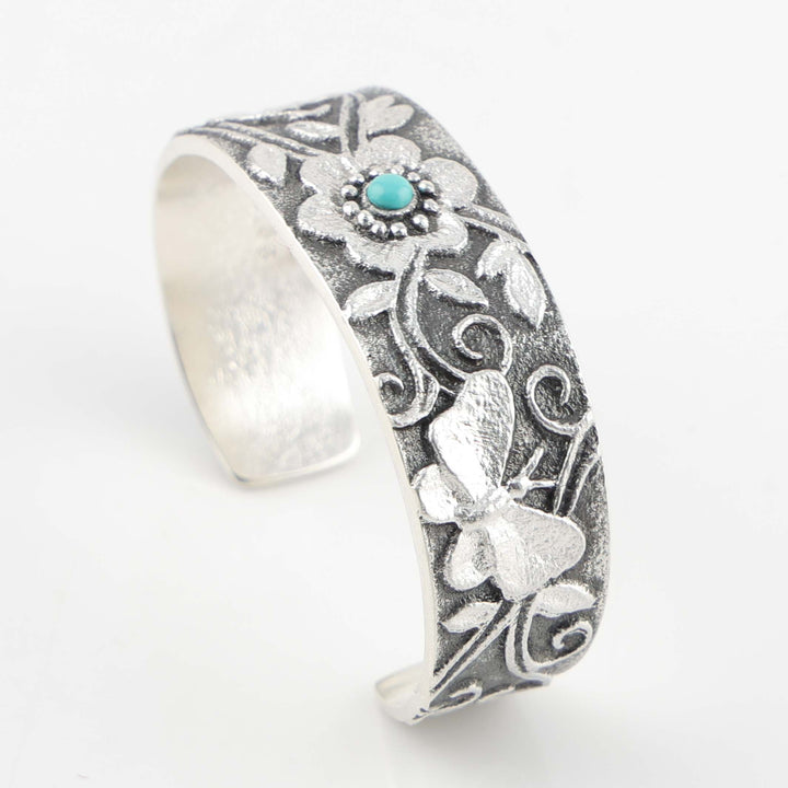 Turquoise Floral Cuff