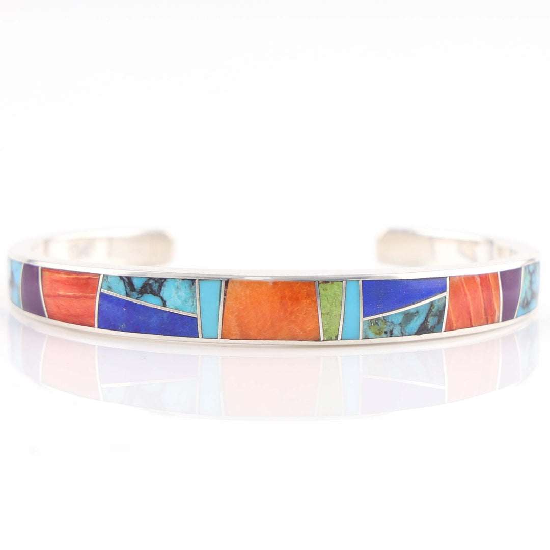 Multi-Stone Inlay Cuff
