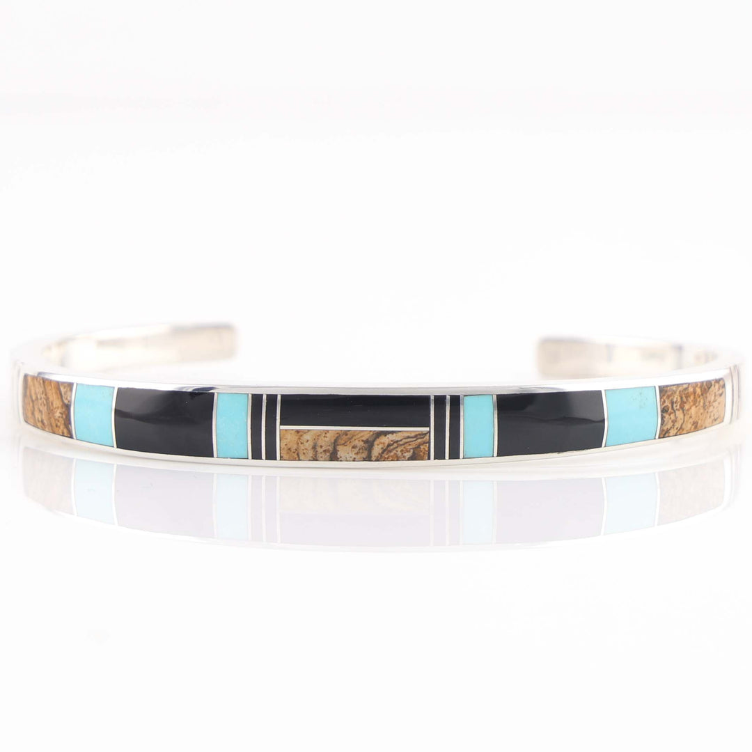 Multi-Stone Inlay Cuff