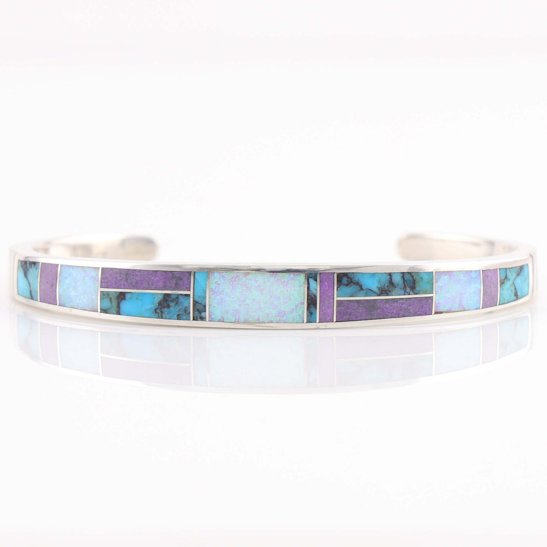 Multi-Stone Inlay Cuff