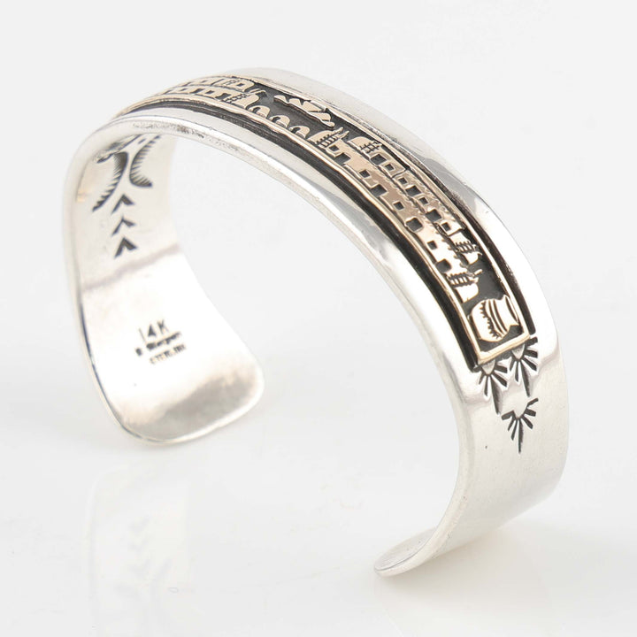 Gold on Silver Pueblo Cuff