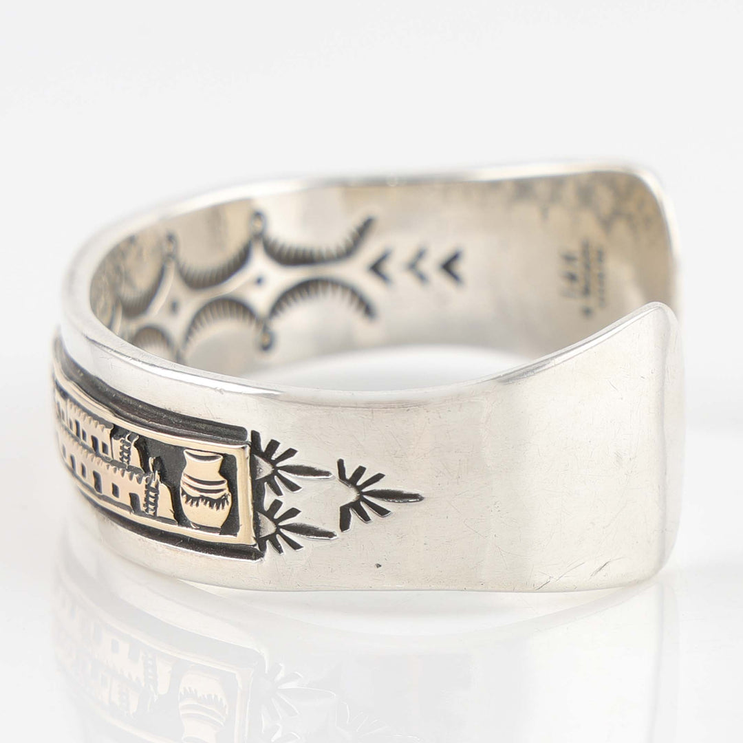 Gold on Silver Pueblo Cuff
