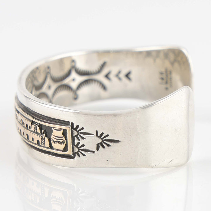 Gold on Silver Pueblo Cuff