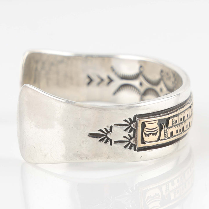 Gold on Silver Pueblo Cuff