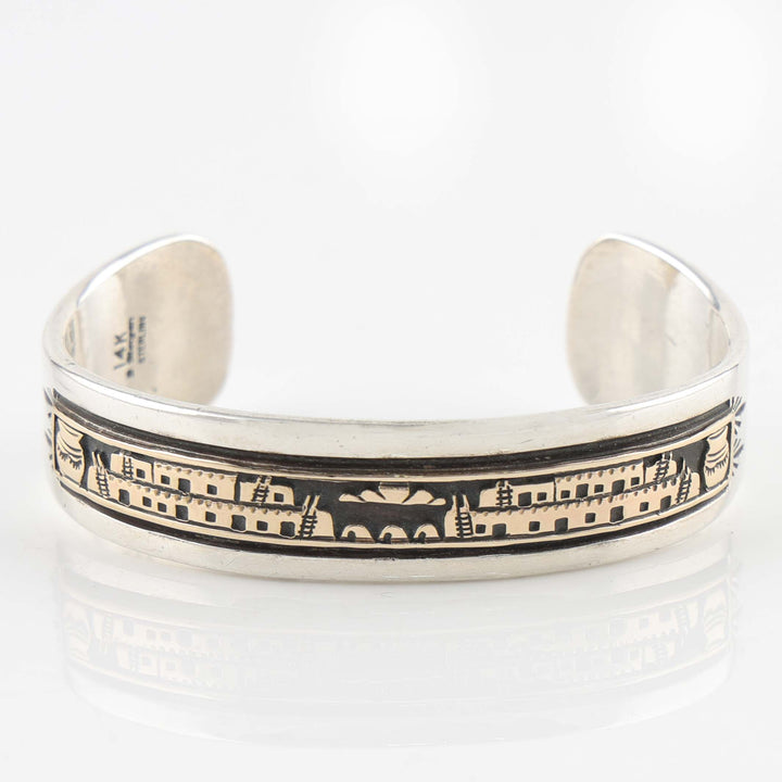 Gold on Silver Pueblo Cuff