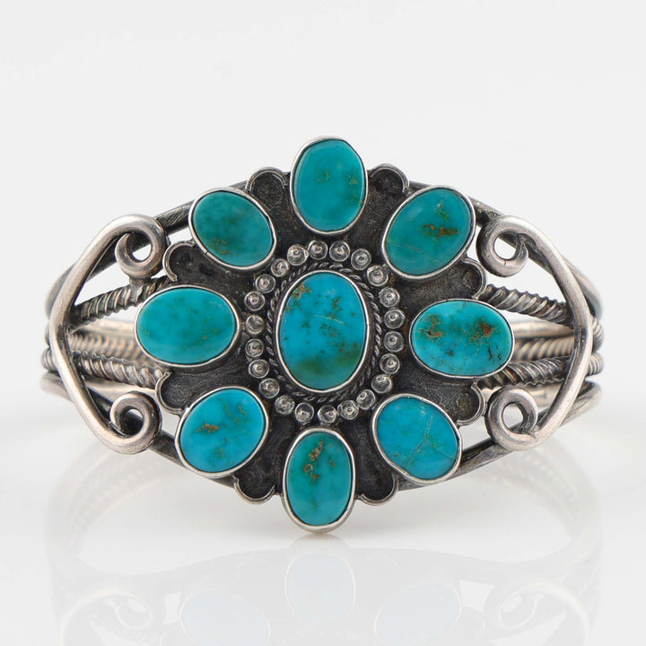 1940s Blue Gem Turquoise Cuff
