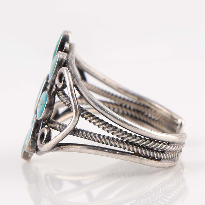 1940s Blue Gem Turquoise Cuff