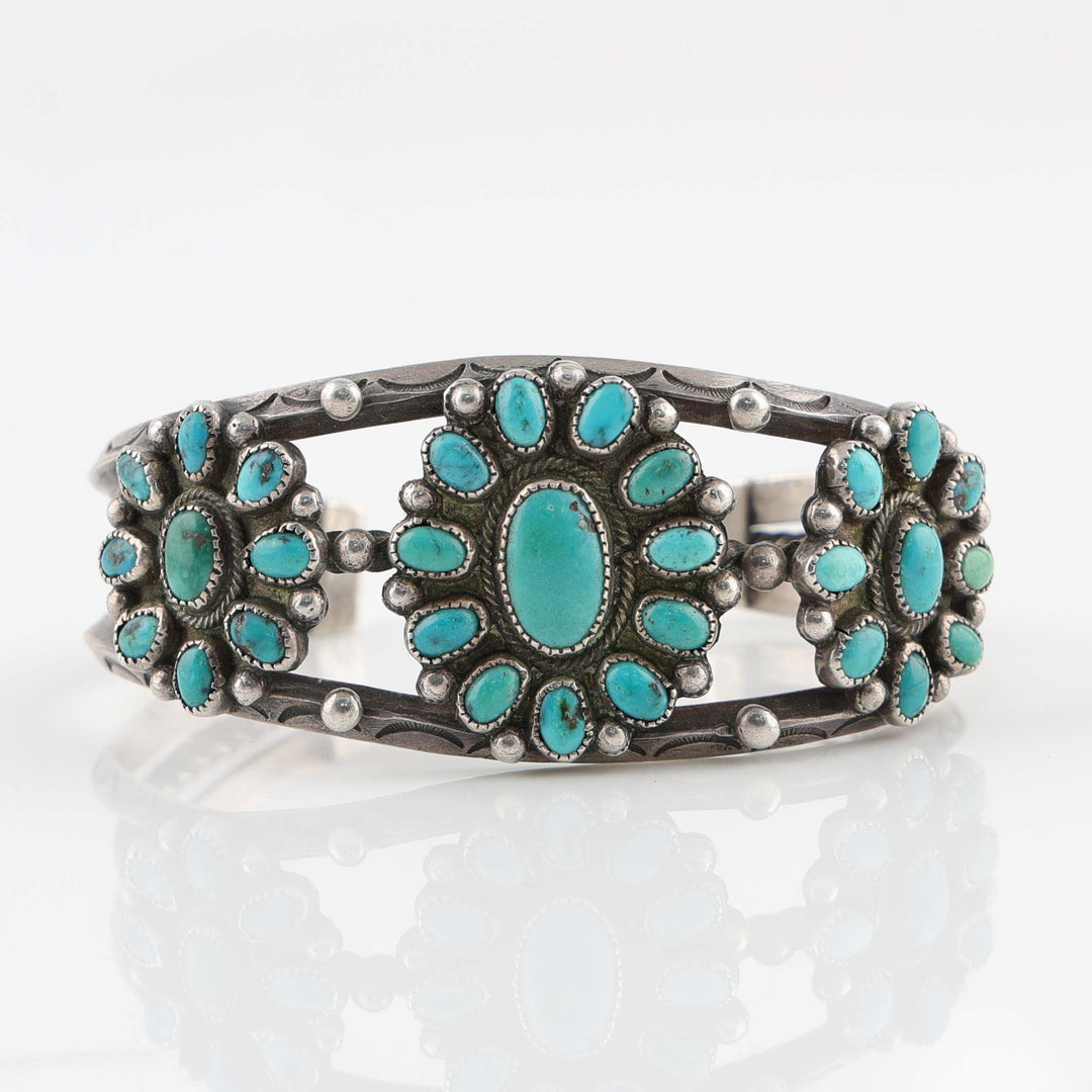 1940s Turquoise Cluster Cuff