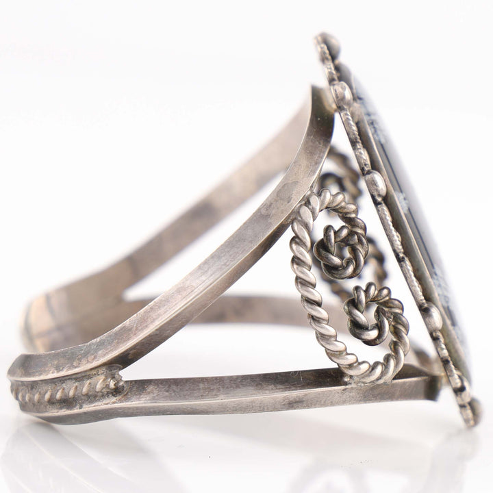 1940s Snowflake Obsidian Cuff