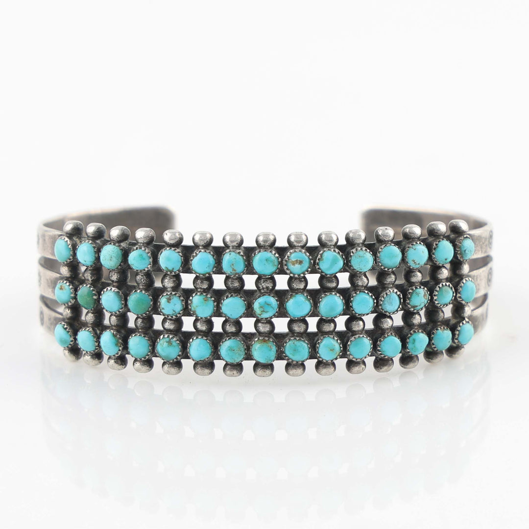 1940s Zuni Turquoise Row Bracelet