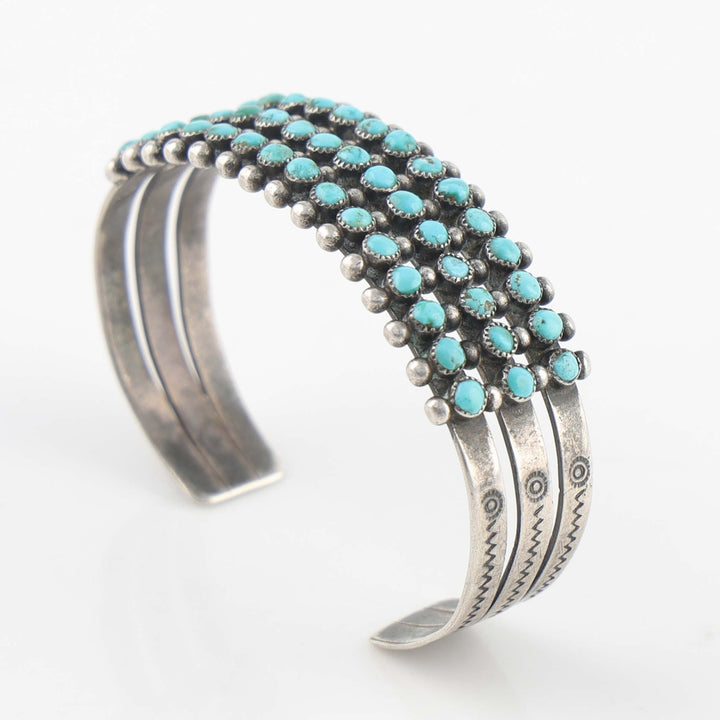 1940s Zuni Turquoise Row Bracelet