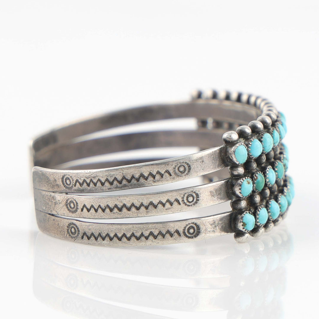 1940s Zuni Turquoise Row Bracelet