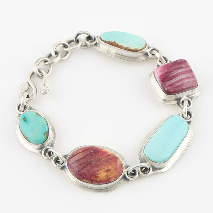 Spiny Oyster and Turquoise Bracelet