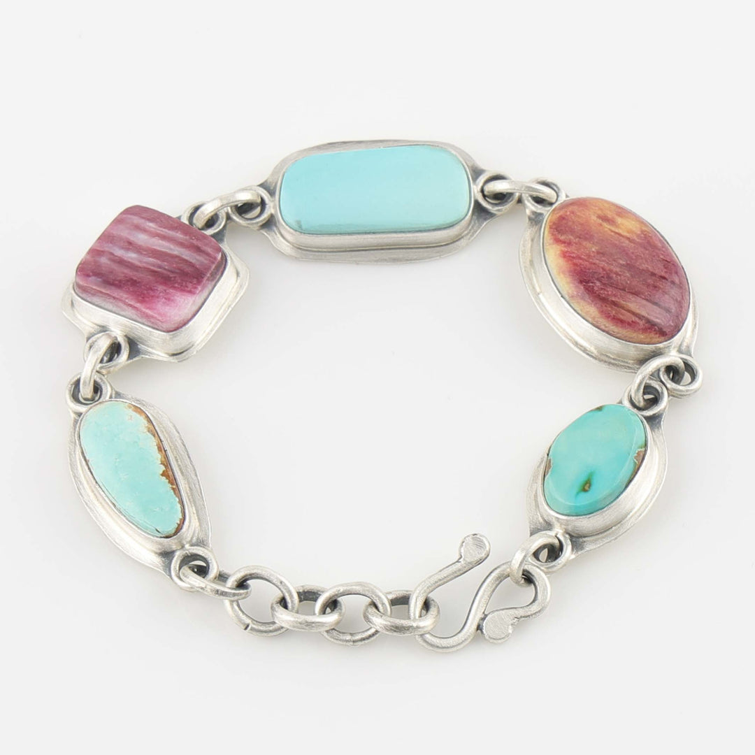 Spiny Oyster and Turquoise Bracelet