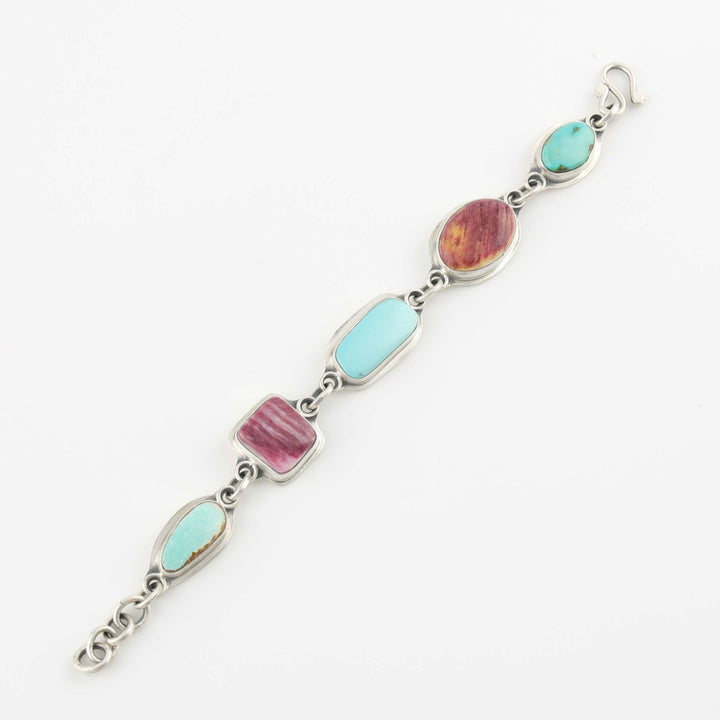 Spiny Oyster and Turquoise Bracelet