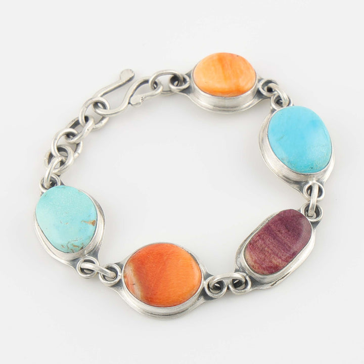 Spiny Oyster and Turquoise Bracelet