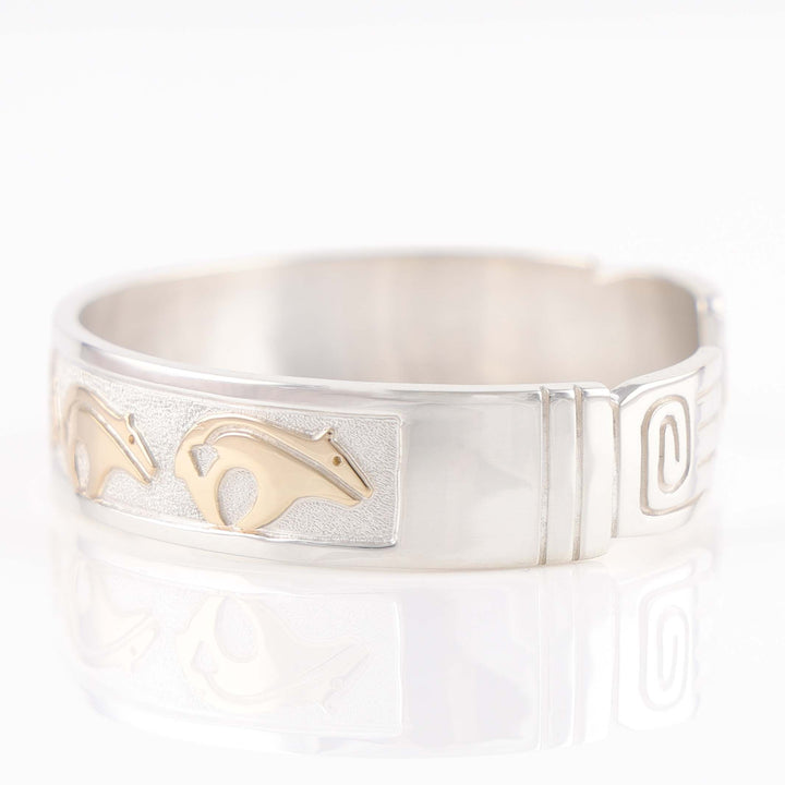 Gold on Silver Bear Cuff