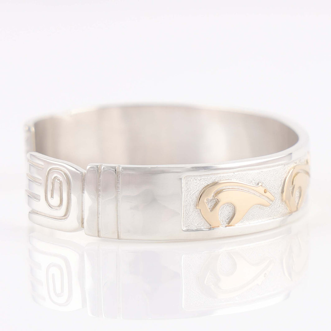 Gold on Silver Bear Cuff