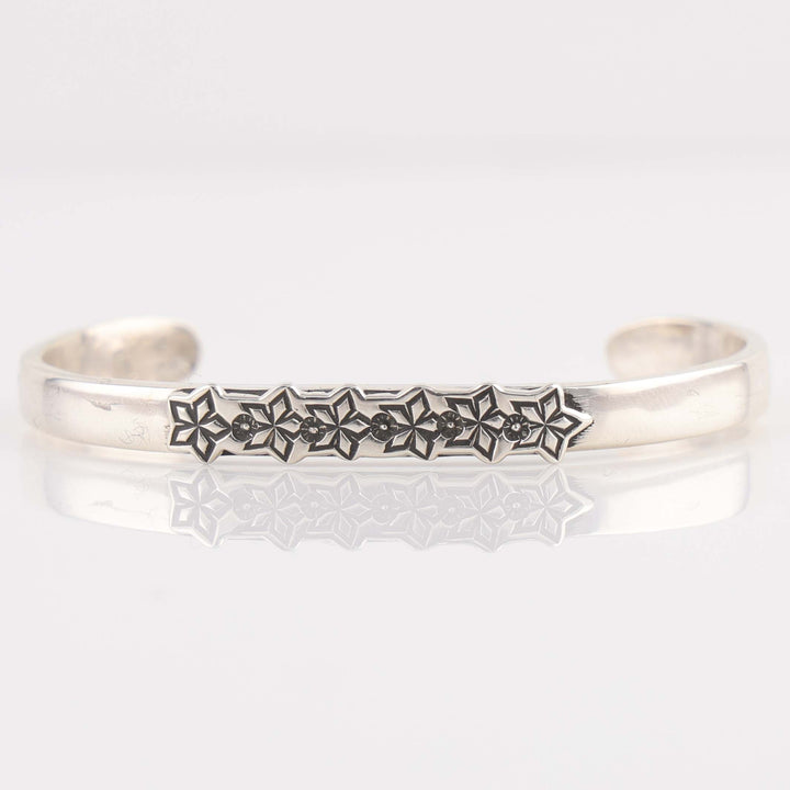 Silver Flower Cuff