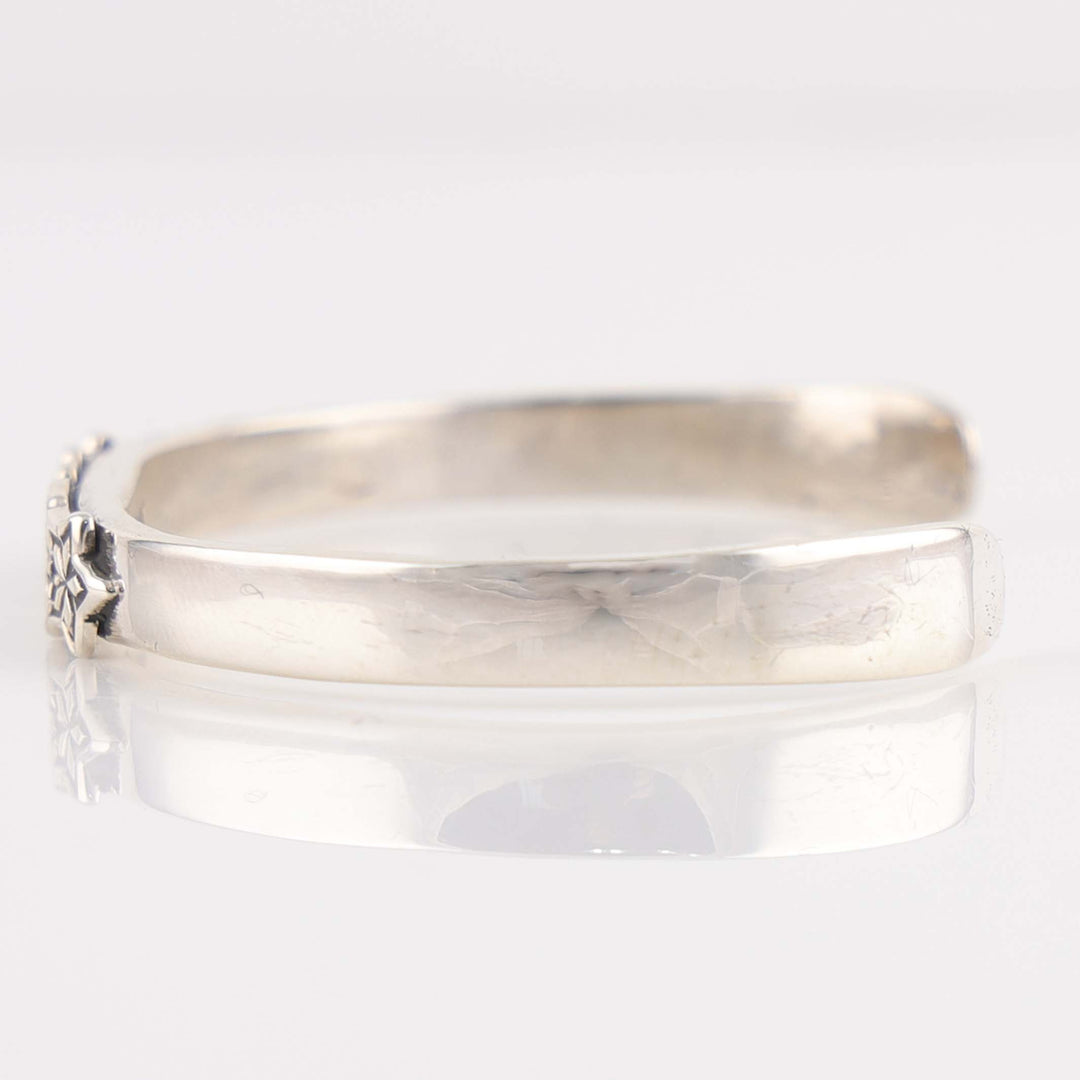 Silver Flower Cuff