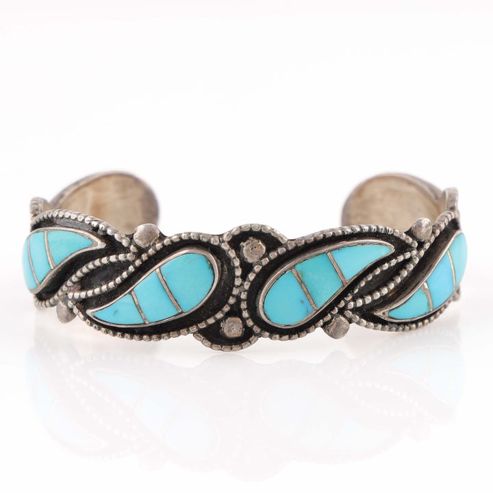 1960s Zuni Turquoise Inlay Cuff