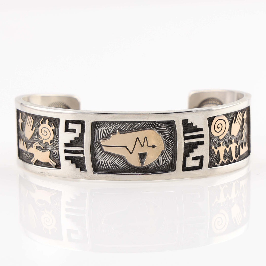Gold on Silver Bear Cuff