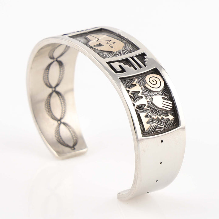 Gold on Silver Bear Cuff