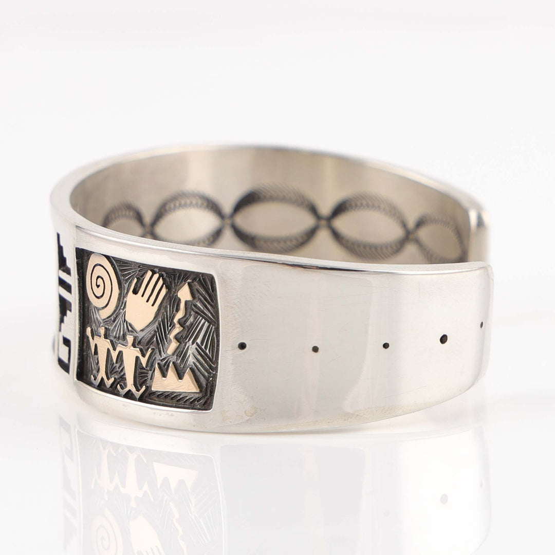 Gold on Silver Bear Cuff