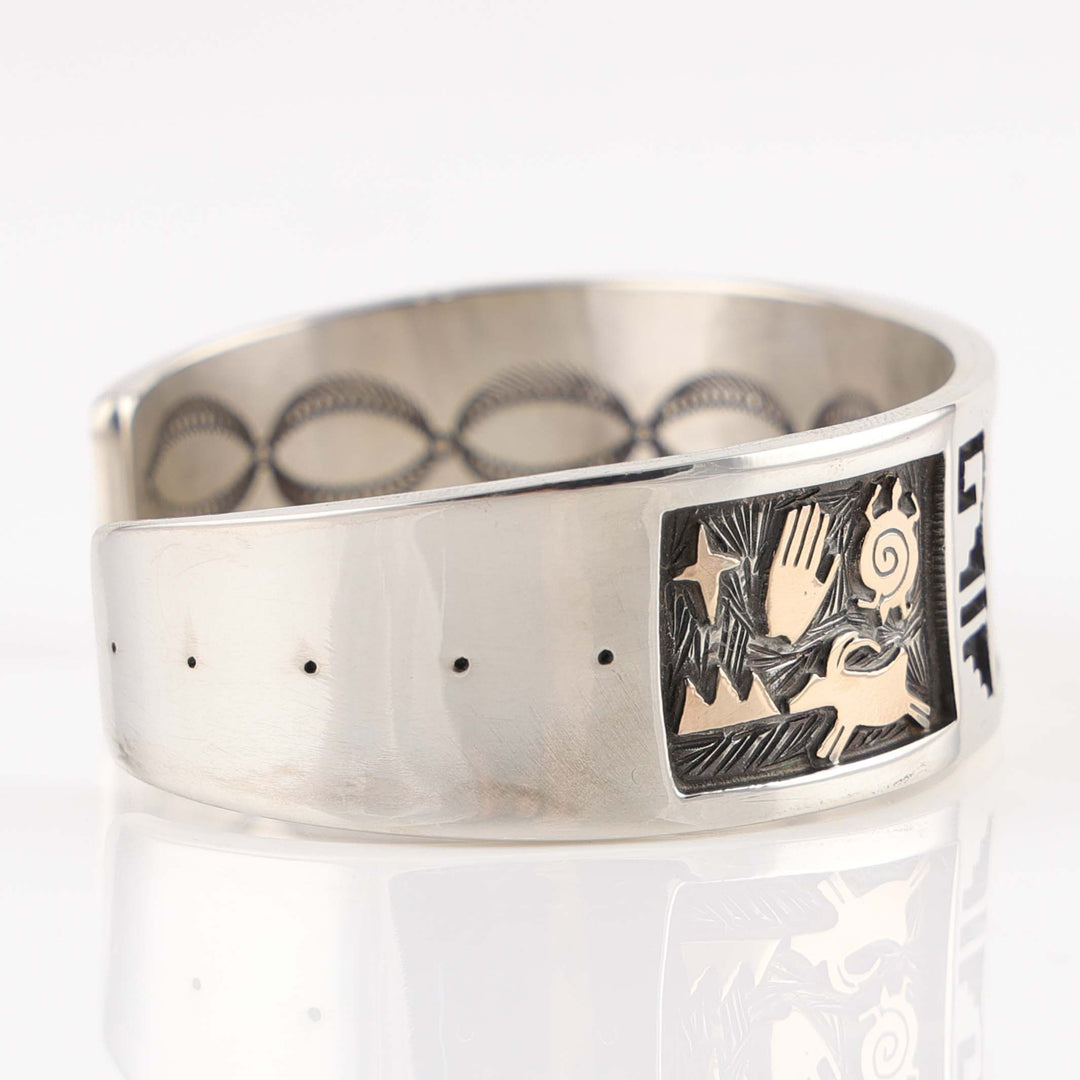 Gold on Silver Bear Cuff